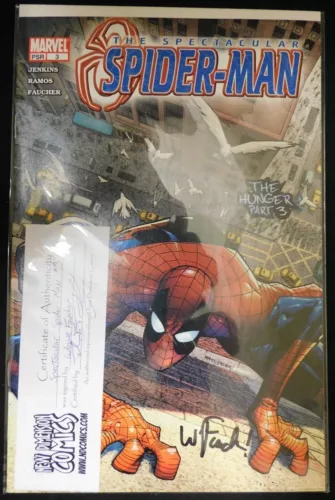 SPECTACULAR SPIDER-MAN 3 MARVEL COMIC SIGNED WAYNE FAUCHER W/COA RAMOS 2003 NM