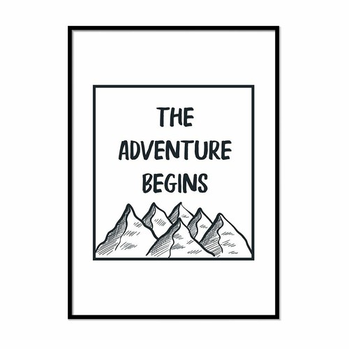 Das Abenteuer beginnt neues Wohndeko minimalistischer Druck Digitaldruck Reisedeko - Bild 1 von 4