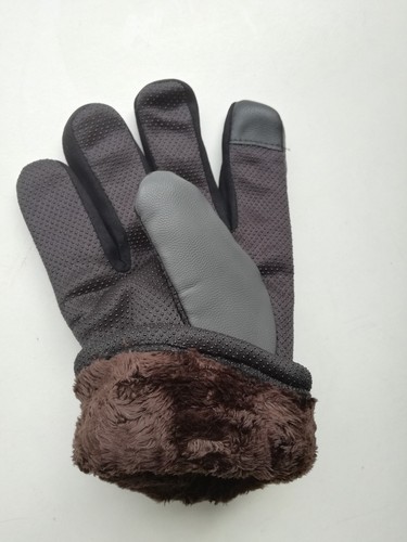 Nuevos guantes de cuero cálidos y a prueba de viento para motocicleta bicicleta dedo completo talla L - Imagen 3 de 4