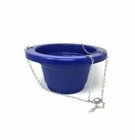 Dark Blue Plastic Hanging Basket With Metal Chain H16 x D32cm Garden Planter