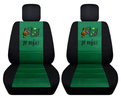 Front set car seat covers fits Chevrolet Spark 2013-2021 Music notes design - Picture 9 of 18