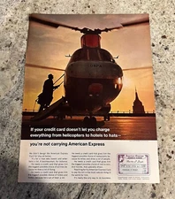 1967 American Express Credit Card Print Ad Original Amex Jet Air Plane Airline