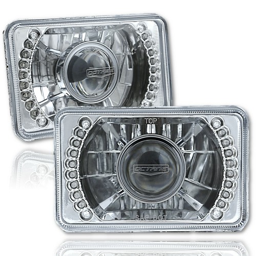 Juego de faros halógenos halógenos proyector LED azul 4X6" bombillas cristalinas - Imagen 4 de 12