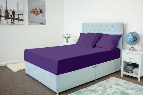 Extra Deep 40cm Fitted Sheet Bed Sheets 100% Poly Cotton Single Double King Size - Picture 27 of 30