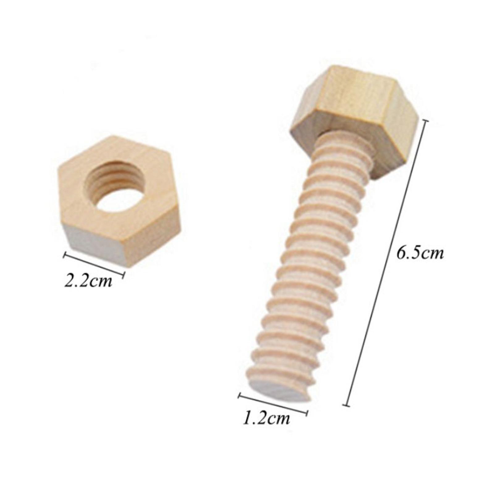 Wooden Screws And Nuts Child Baby Preschool Educational Toy eBay