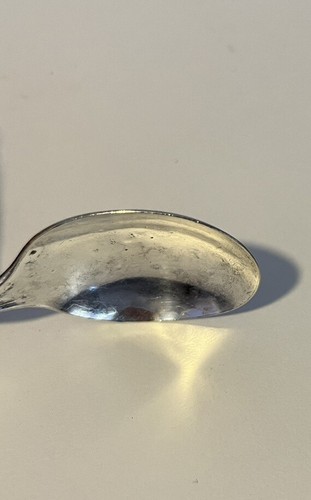 Cucchiaio vintage Oneida piatto argento bambino motivo floreale - Foto 4 di 8