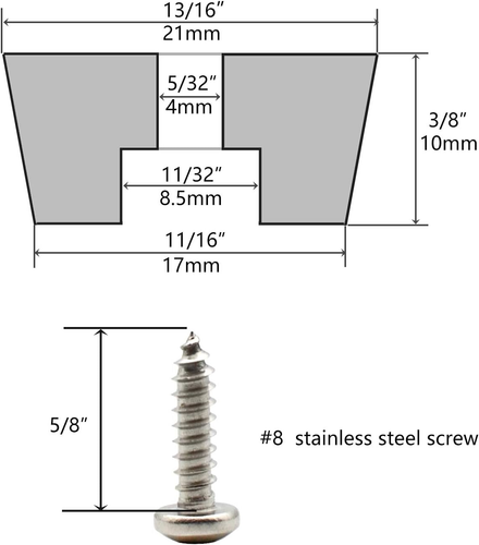Rubber Feet for Cutting Board with Stainless Screws, 12 Pieces Non Slip Rubber B - Picture 6 of 12