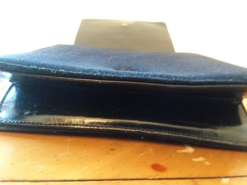 Vintage VIKI ORIGINAL schwarze Handtasche Geldbeutel goldfarbene Ketten - Bild 9 von 10