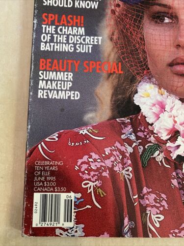 Elle Magazine June 1995 Magazine-Bridget Hall Cover No Label - Imagen 2 de 4