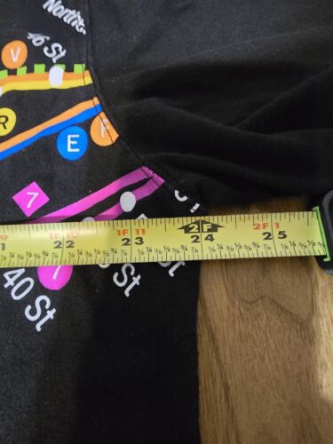 NYC Subway Line XL Black Tshirt Brooklyn Manhattan New York Vtg - Picture 5 of 8