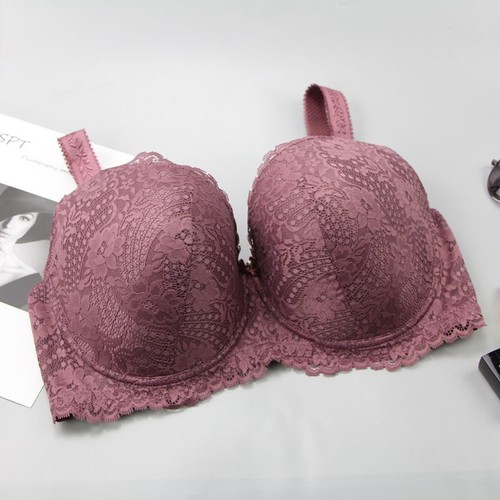 Sexy Full Coverage Underwired padded Lace Embroidery Plus Size Firm Support Bra - Picture 28 of 33