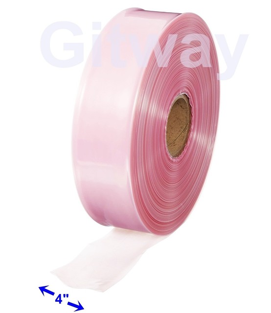 3/" x 1075/' Anti Static Poly Tubing Tube Plastic Bag Custom Bags on a Roll 4ML