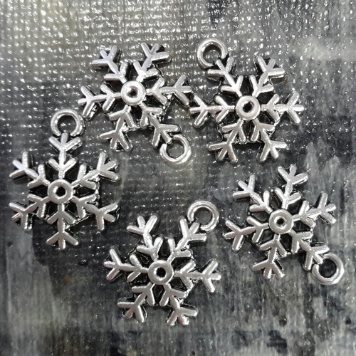 Copo de nieve navideño estilo tibetano, plata antigua, 13x3 mm, 10 piezas, correo gratuito - Imagen 2 de 3
