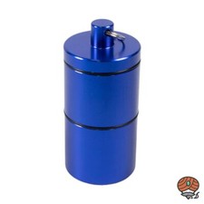 Hauser Tabakdose, Aluminium, mit Schlüsselring, Blau