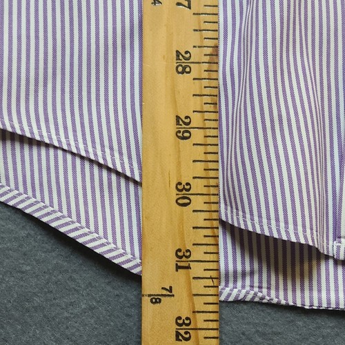 Lands' End Mens Shirt Medium Pink Striped Office Work Career - Picture 5 of 9