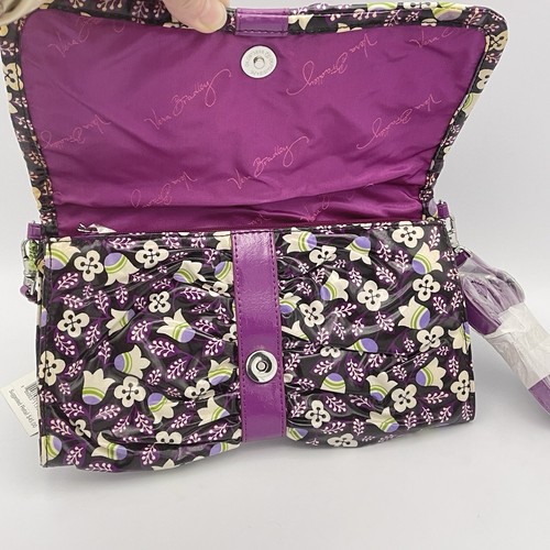 Vera Bradley Concert Clutch Crossbody Wristlet Purse Bag Plum Petals New MSRP 45 - Picture 6 of 16