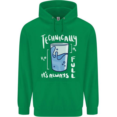 Technically the Glass is Always Full Science Nerd Childrens Kids Hoodie - Picture 11 of 70