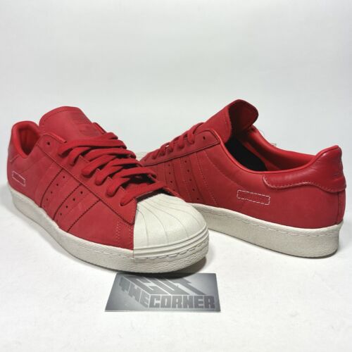 Adidas Superstar Años 80 Rojo Escarlata Cuero Blanco Crudo Gamuza 2019 CG6263 Hombres talla 11 - Imagen 2 de 14