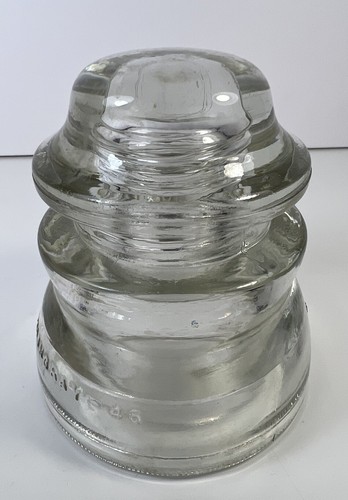 Vtg Glass Insulator Hemingray No 45 Embossed Clear Made In USA - Picture 4 of 7
