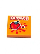 New Lego 1x Orange Tile 2x2 BeatBit Album Tomato Pattern 3068bpb1617