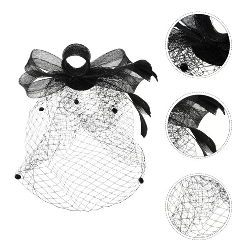 hair barrettes for women 1920s Flapper Fascinator Mesh Veil Headband Birdcage - Picture 10 of 11