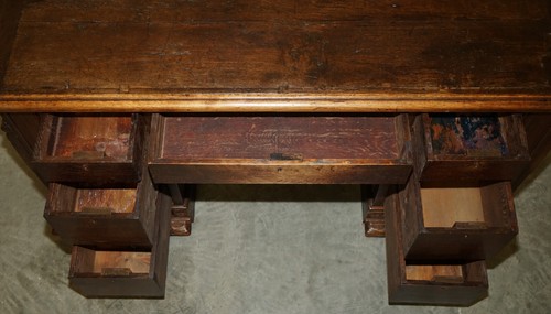 16TH CENTURY MUSEUM QUALITY EXHIBITION HAND CARVED ITALIAN CASSONE DESK TABLE - Picture 23 of 24