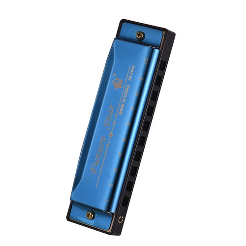 Harmonica 10 Holes Stainless Steel with ABS Reeds Blue J4H6 - Picture 4 of 10