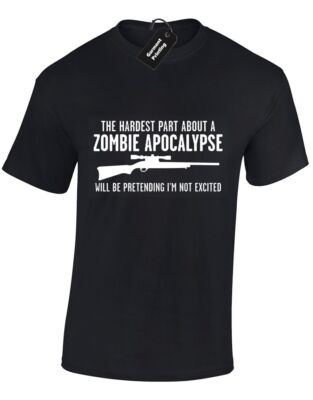 HARDEST PART ABOUT ZOMBIE APOCALYPSE HERREN T-SHIRT LUSTIG WALKING DEAD DESIGN NEU