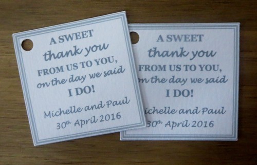 ETIQUETAS DE FAVORITOS DE BODA * REGALOS * ETIQUETAS * REGALOS DE INVITADO * TARJETAS DE LUGAR PERSONALIZADAS  - Imagen 4 de 9