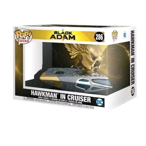 Funko Pop! Rides Super Deluxe: Black Adam, Hawkman in Cruiser #286 Vinyl Figure