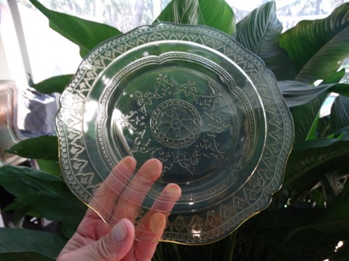 Federal Amber (Golden Glo) Depression Glass Patrician 9 1/4" Luncheon Plate VGUC - Picture 2 of 9