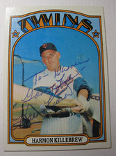 Vintage Sport Baseball Trading Card Signed Autographed HARMON KILLEBREW Twins