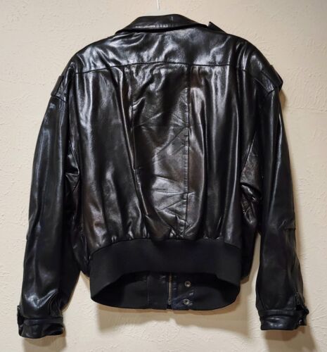 Vintage French CLAUDE MONTANA Pour Ideal Cuir Genuine Sheep Leather Jacket Sz 54 - Picture 3 of 11