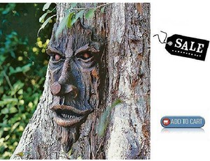 Enchanted Tree Forest Face Sculpture Art Decor Yard Garden Plaque