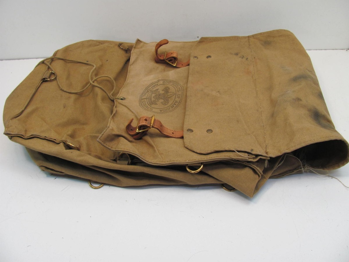 BOY SCOUT OF AMERICAキャンバス バックパック リュック Vintage Boy Scouts of America Back Pack, Canvas Green