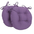Blazing Needles Solid Twill Round Tufted Chair Cushions Set of 2 16" Grape