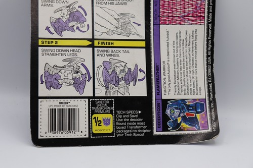 Hasbro 1988 Transformers Flamefeather Firecon raro - Imagen 9 de 9