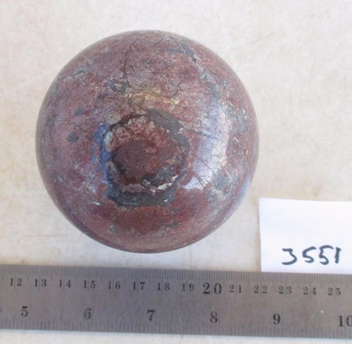 Kugel aus Chrysokoll und Spiegelhämatit in Matrix 76 mm 3551 - Bild 2 von 7