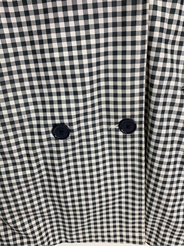 Lands End Kids Light Raincoat Size Large 14 Black/white Gingham - Picture 4 of 6
