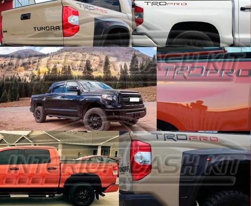 BLACK RED TRD PRO LOGO INSERTS LETTERS SET FIT TOYOTA TUNDRA 2014 2015 2016 2017 - Picture 4 of 9