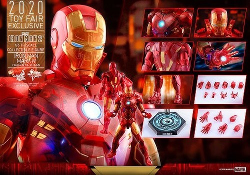 Iron Man 2 Mark IV Holographic Version 1:6 Figur Hot Toys MMS568 32 cm OVP Neu - Bild 2 von 24
