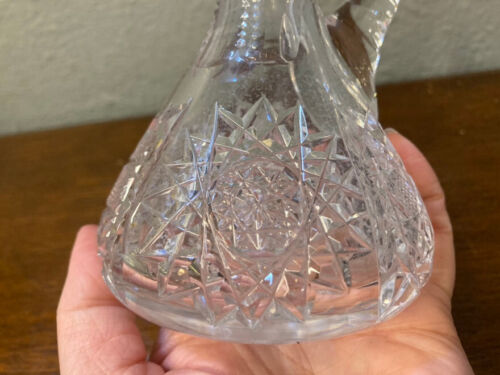 Vintage Antique APB Clear Glass Cruet Vinegar Oil & Stopper Hobstar Design - Picture 3 of 16