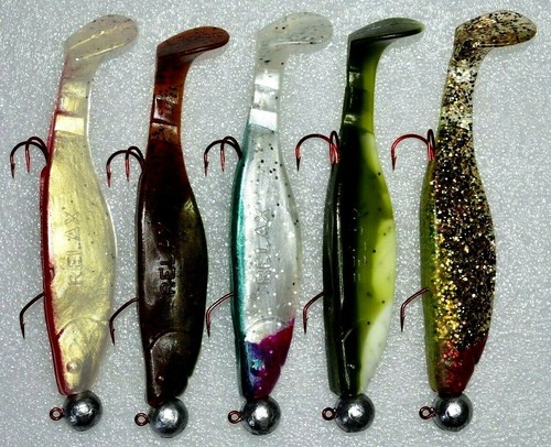 5 Diabolo Jig,13,5cm Relax Gummifische,3 Haken System,Dorsch,Heilbutt,Hecht,Neu - Picture 4 of 6