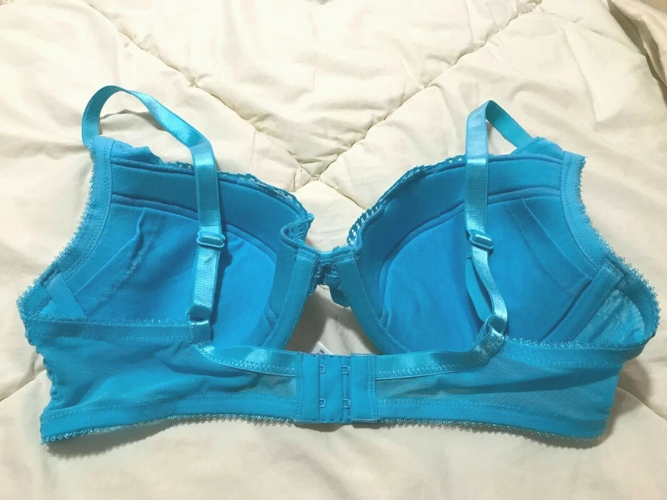 Jezebel Underwire Blue Embroidery Lace  Bra 36C/women sexy lingerie bra - Image 3 of 4