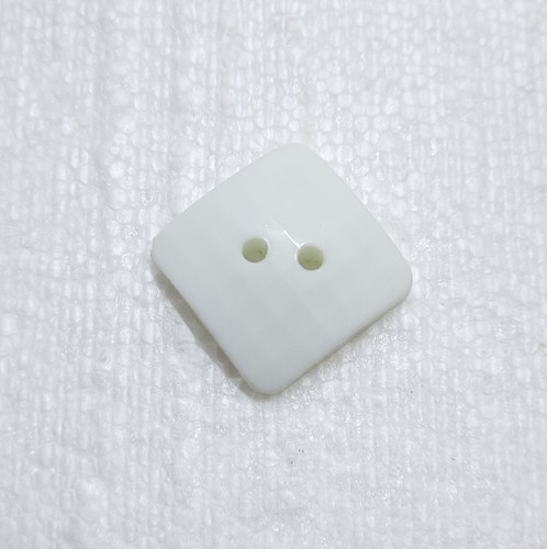 Square White Button 22mm 2 Hole Multi Faceted Light Shimmery Coat Jacket Sewing - Picture 5 of 18