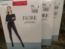 FIORE OLGA WINTER WEAR 100 DENIER PANTYHOSE TIGHTS 4 SIZES HOLLYWOOD RED