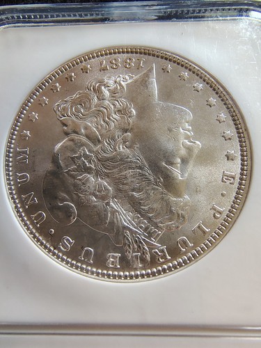 1887 Morgan Silver Dollar- NGC MS 64 - Edge Die Crack Nearly 360 Degrees on Rev. - Picture 4 of 15