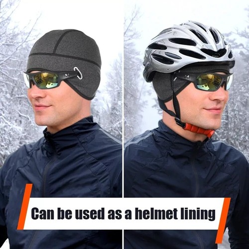 Fleece Skull Cap Helmet Liner for Men Women Hard Hat Liner Winter Cycling Cap - Picture 3 of 12