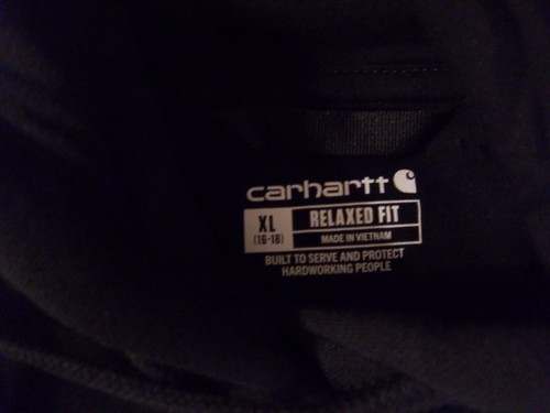 Neu mit Etikett Carhartt Damen Relaxed Fit Logo Ärmel schwarz Hoodie-XL (16-18) - Bild 6 von 8