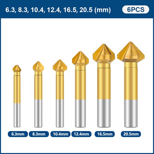 1/6pc HSS 3Flute Countersink Drill Bit 4.5-50mm 90Degree Chamfering Cutter - Picture 14 of 14